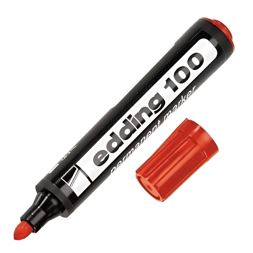 MARCADOR PERMANENTE E-100 EDDING ROJO