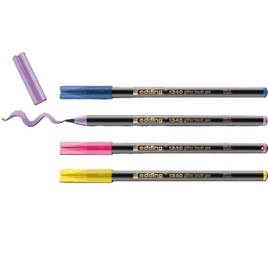 SET X4 DE MARCADORES EDDING E-1340 GLITTER PUNTA PINCEL