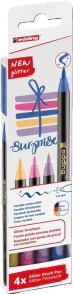 SET X4 DE MARCADORES EDDING E-1340 GLITTER PUNTA PINCEL