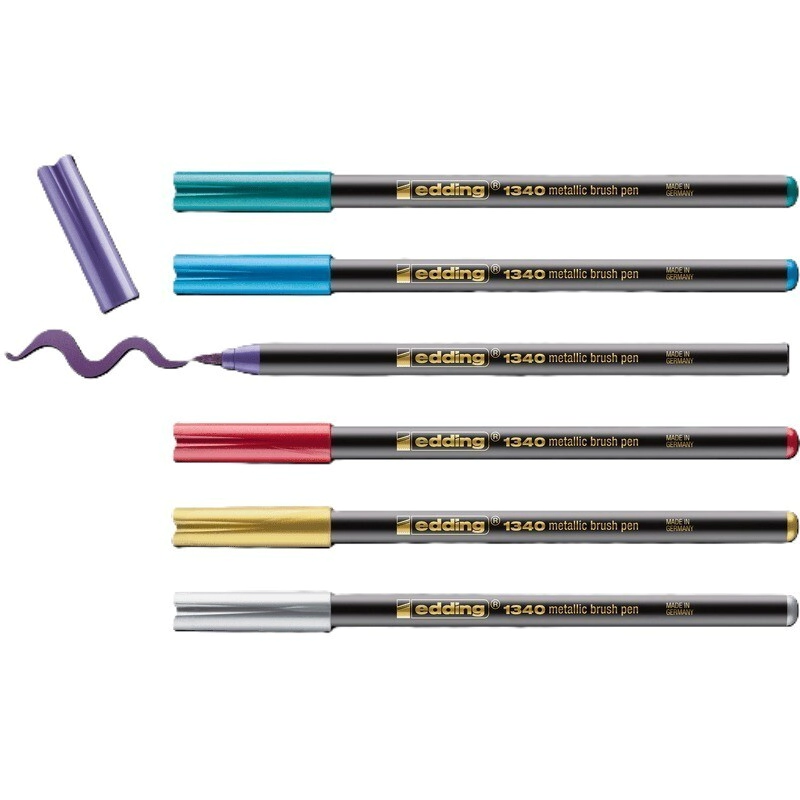 SET X6 DE MARCADORES EDDING E-1340 METALLIC PUNTA PINCEL