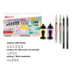 SET X16 DE MARCADORES EDDING PASTEL POWER