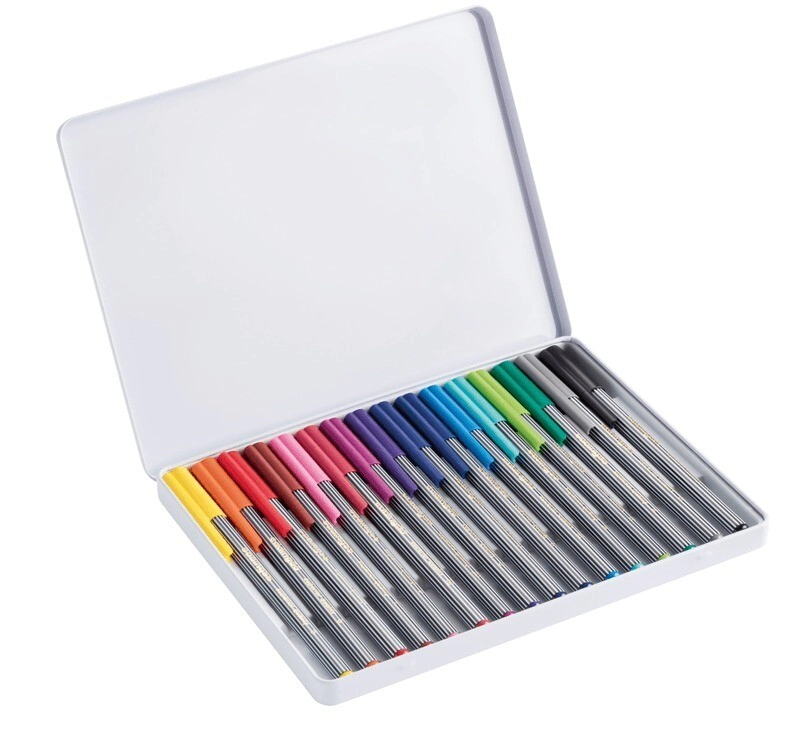 SET X16 DE MICROFIBRAS EDDING CAJA METALICA