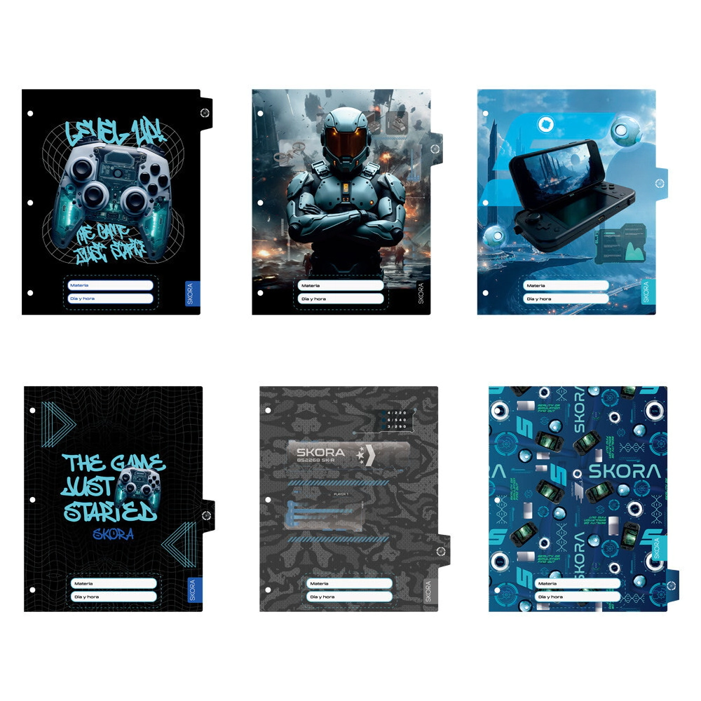 SEPARADORES ESCOLARES N3 X6 UN. GAMER SKORA