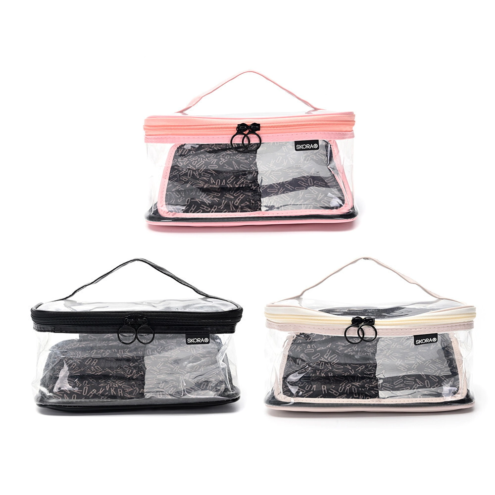 PORTACOSMETICO MAKE UP CON DIVISOR PARA BROCHAS SKORA