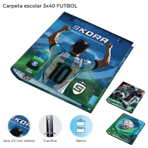 CARPETA ESCOLAR 3X40 FUTBOL SKORA