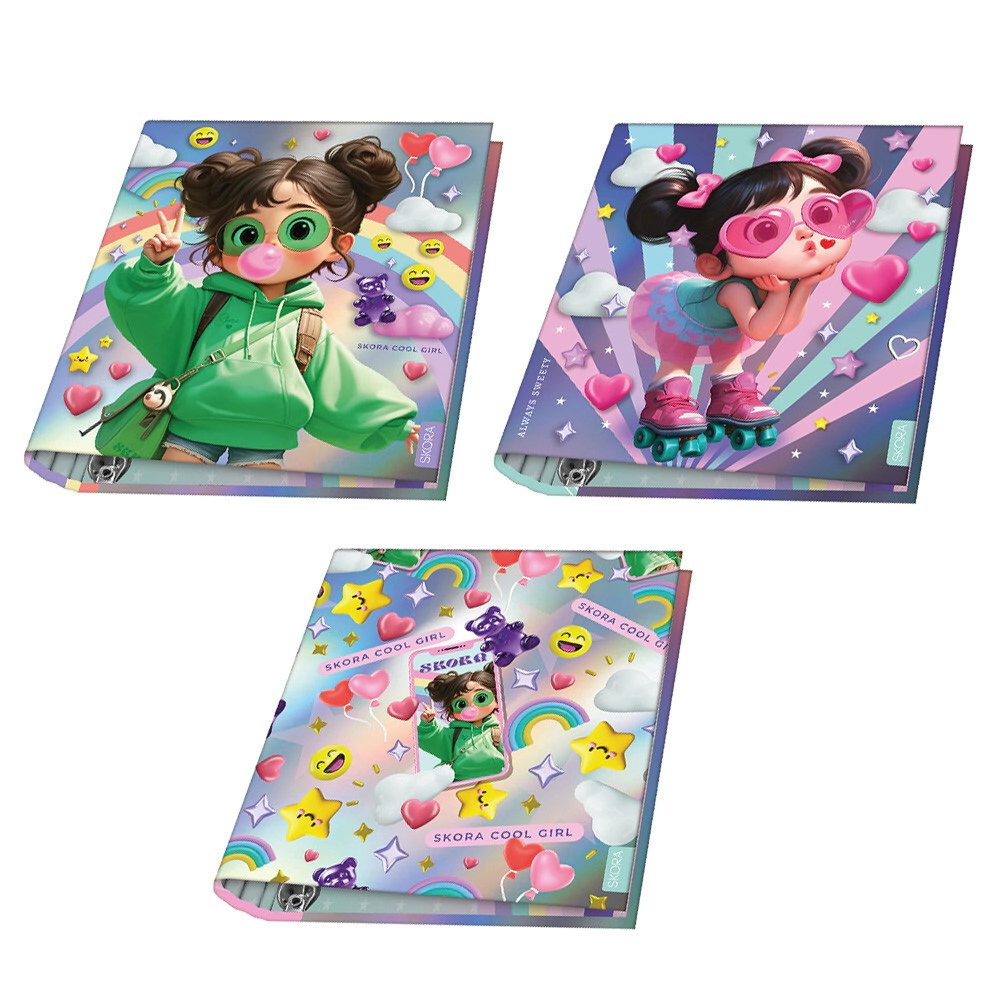 CARPETA ESCOLAR 3X40 NENAS COOL SKORA