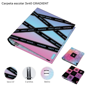 CARPETA ESCOLAR 3X40 GRADIENT SKORA