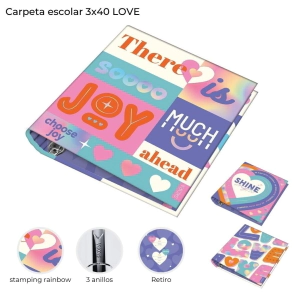 CARPETA ESCOLAR 3X40 LOVE SKORA