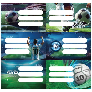 ETIQUETAS ECOLARES X12 FUTBOL SKORA