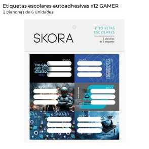 ETIQUETAS ECOLARES X12 GAMER SKORA