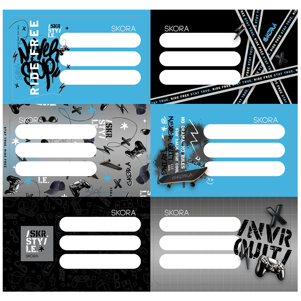 ETIQUETAS ECOLARES X12 GRAFFITI SKORA