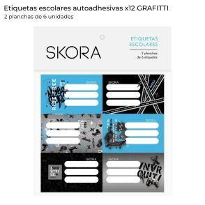 ETIQUETAS ECOLARES X12 GRAFFITI SKORA