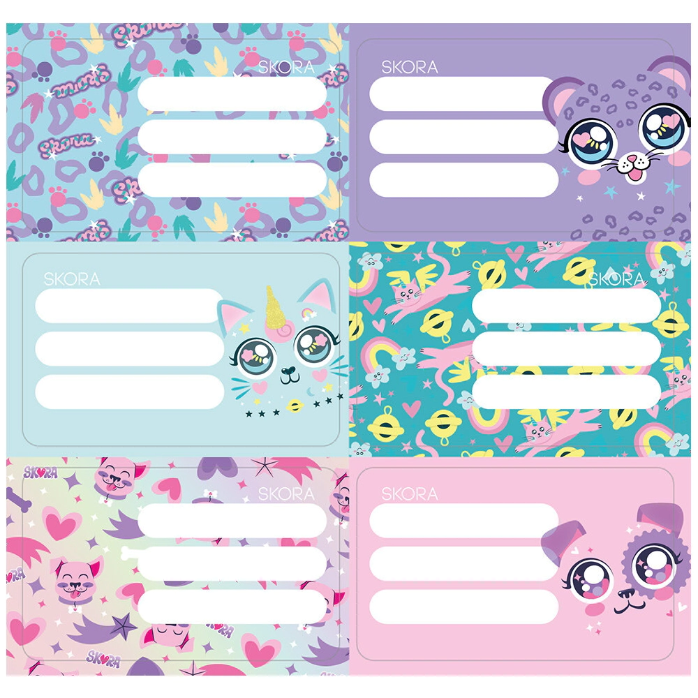 ETIQUETAS ECOLARES X12 GLAM SAFARI SKORA