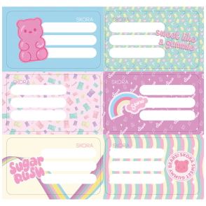 ETIQUETAS ECOLARES X12 GUMMIE SKORA