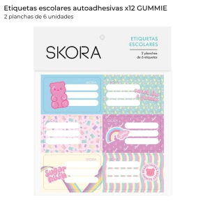 ETIQUETAS ECOLARES X12 GUMMIE SKORA
