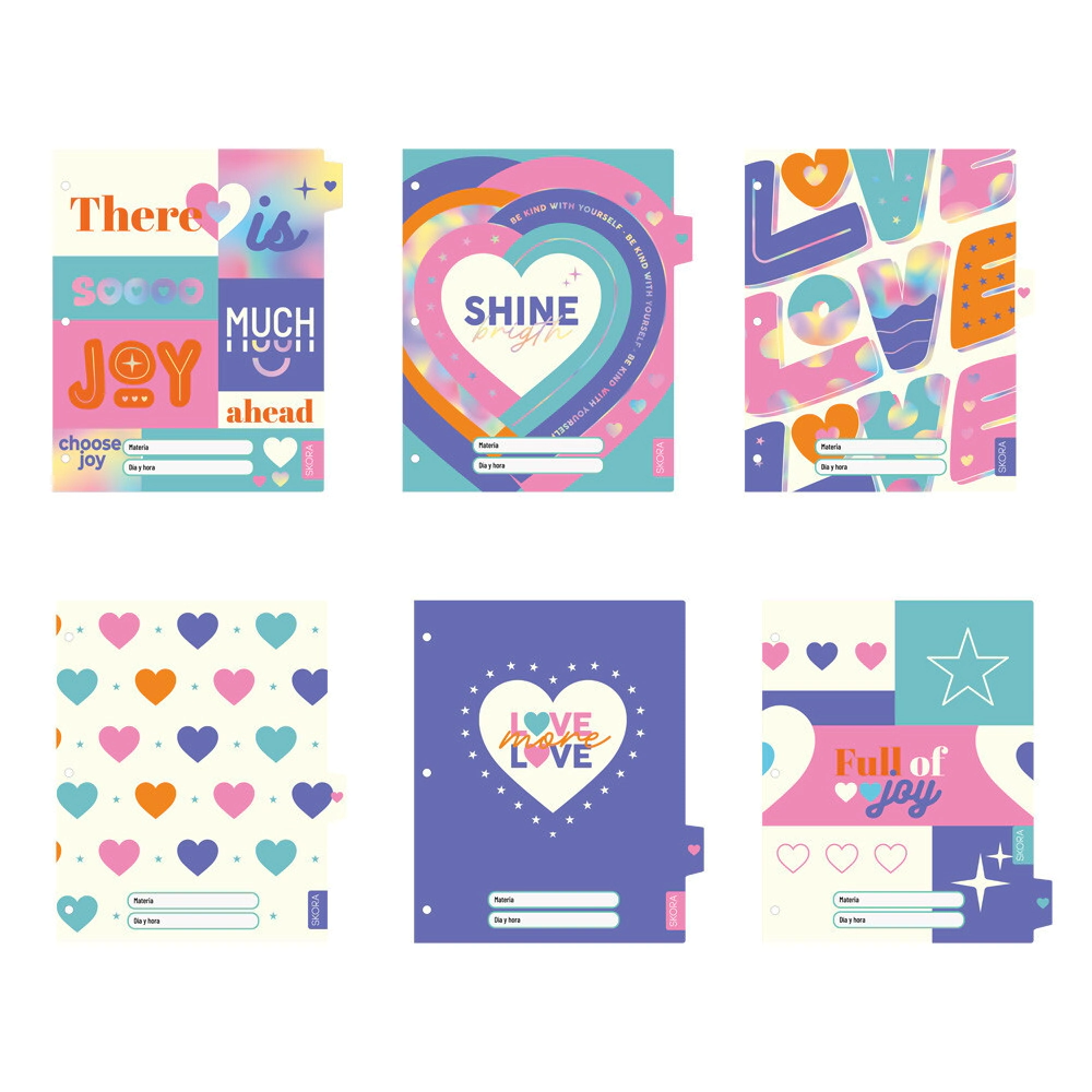 SEPARADORES ESCOLARES N3 X6 LOVE SKORA