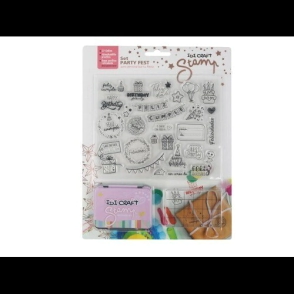STAMP SET PARTY (SELLOS+ALMOHADILLA+BASE) IBICRAFT