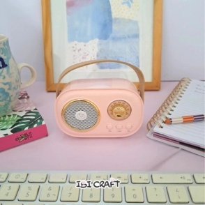 PARLANTE VINTAGE BLUETHOOTH PINK IBICRAFT