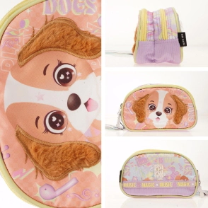 CARTUCHERA EMPANADA 2 CIERRES PERRITO PHI PHI TOYS