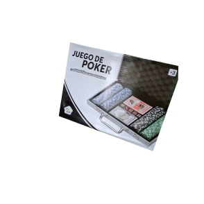 MALETIN SET DE POKER CON FICHAS, CARTAS, DADOS Y TABLERO 30x23 CM