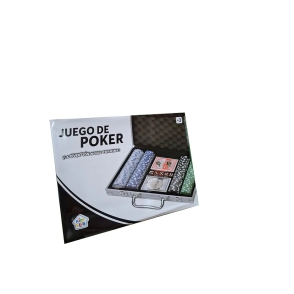 MALETIN SET DE POKER CON FICHAS, CARTAS, DADOS Y TABLERO 30x23 CM