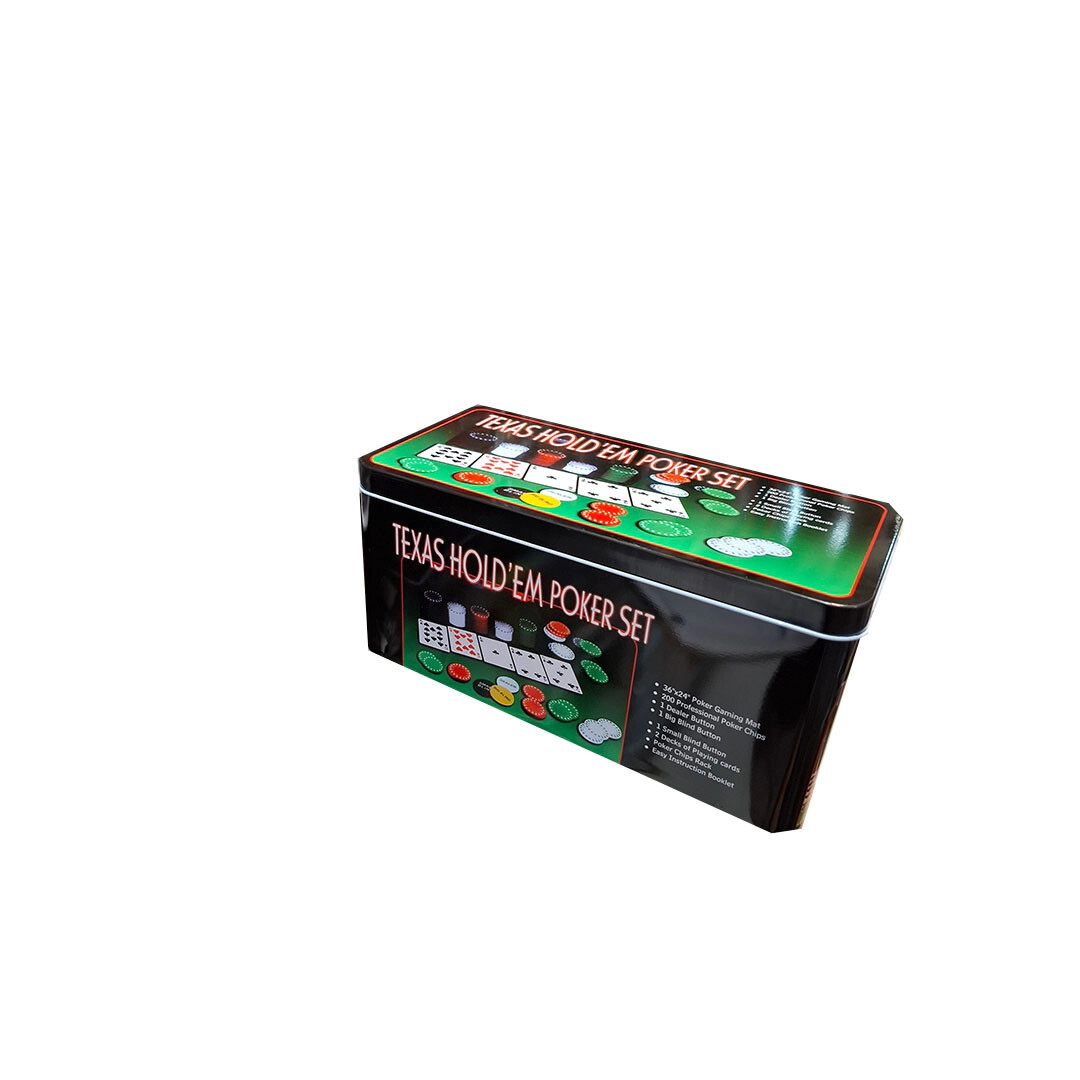 SUPER SET DE CARTAS DE POKER EN LATA 24x11,5x11 CM