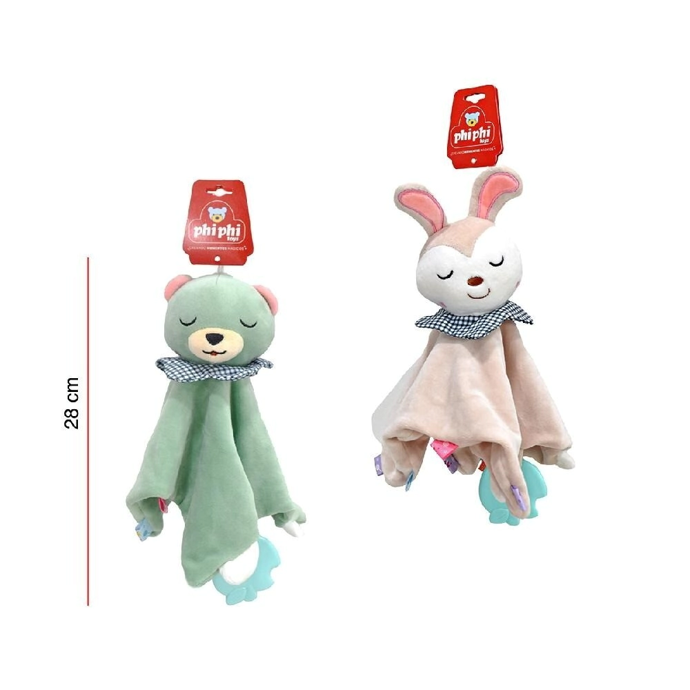 TRAPITO DE APEGO CON MORDILLO Y SONAJERO 28CM PHI PHI TOYS