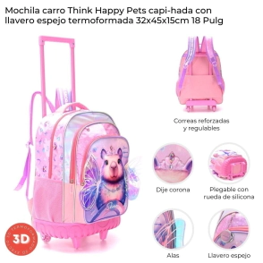 MOCHILA CARRO REFORZADO PLEGABLE THINK HAPPY PETS 32x45x15 CM SKORA