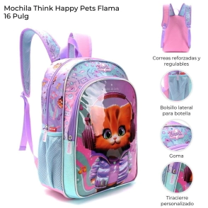 MOCHILA THINK HAPPY PETS GATITA 16" SKORA