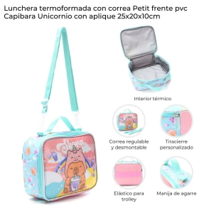 LUNCHERA TERMOFORMADA PETIT CAPIBARA UNICORNIO 25x20x10 CM SKORA