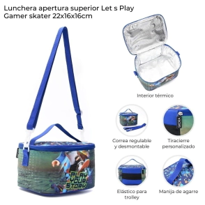 LUNCHERA APERTURA SUPERIOR LETS PLAY GAMER 22x16x16 CM SKORA