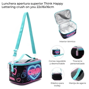 LUNCHERA THINK HAPPY LETTERING CRUSH ON YOU 22x16x16 CM SKORA