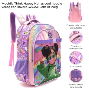 MOCHILA THINK HAPPY NENAS SKORA 32x45x15 CM