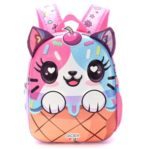MOCHILA KAWAII TERMOFORMADA GATITO HELADO 22x30x10 CM SKORA