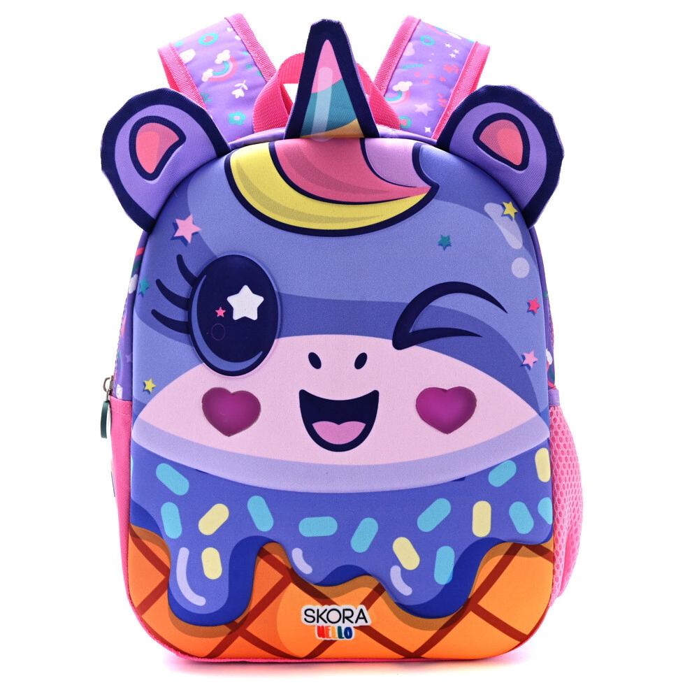 MOCHILA KAWAII TERMOFORMADA UNICORNIO HELADO 22x30x10 CM SKORA