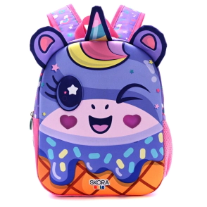 MOCHILA KAWAII TERMOFORMADA UNICORNIO HELADO 22x30x10 CM SKORA