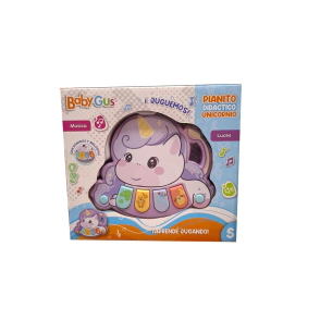 PIANO INTERACTIVO UNICORNIO PARA BEBES CON LUZ Y SONIDO 15x13x3 CM