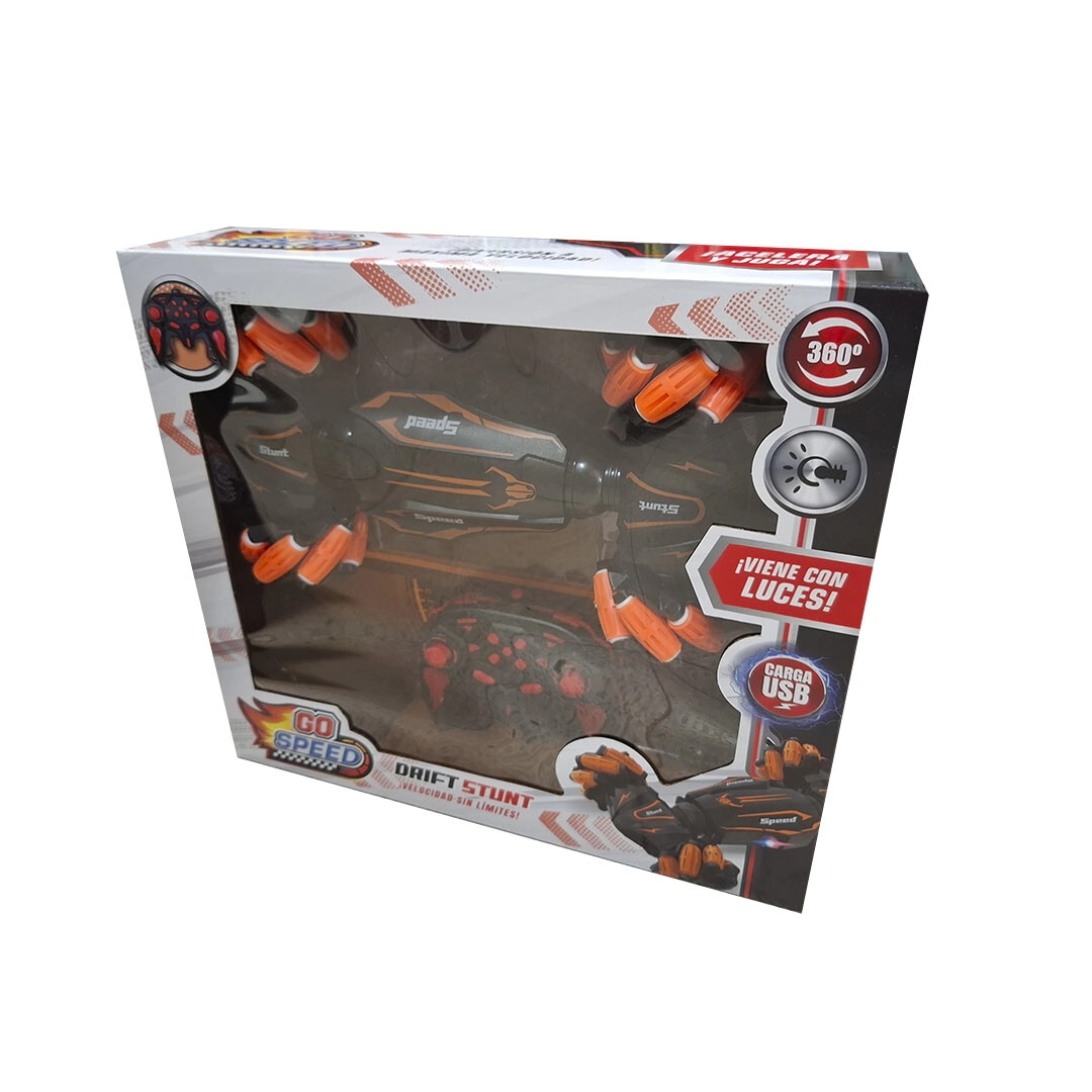 SUPER AUTO A RADIO CONTROL GIROS Y ACROBACIAS CARGA USB 51x9x41 CM