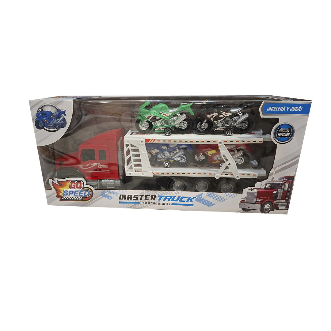 SET CAMION A FRICCION Y 4 MOTOS 41x9x22CM