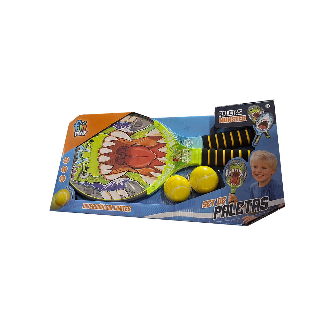 SET DE PALETAS DINO X2 JUEGO AIRE LIBRE 53x28x5CM