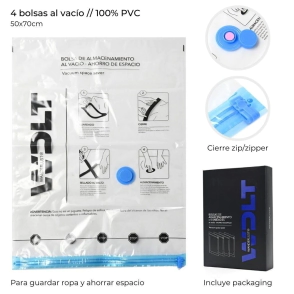 BOLSA AL VACIO PARA GUARDAR ROPA SET DE 4 PIEZAS WANDERLUST