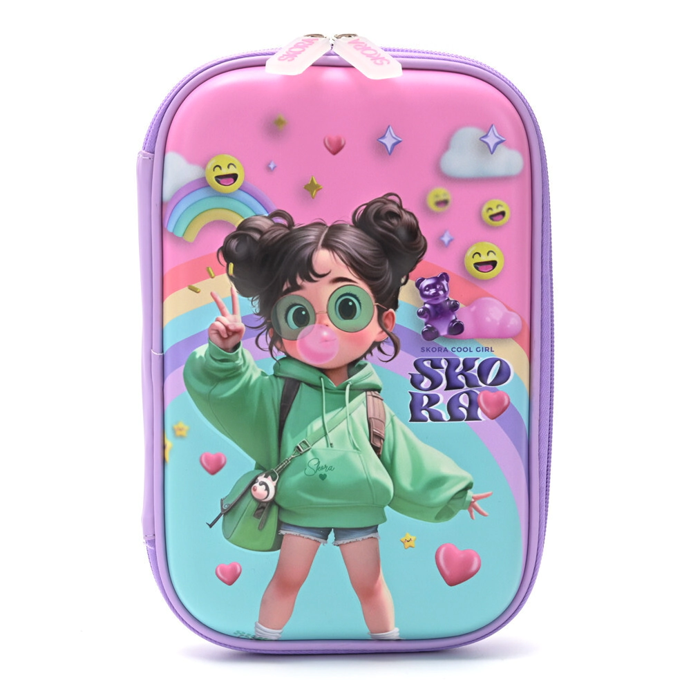 CARTUCHERA CANOPLA 1 PISO THINK HAPPY NENAS COOL 22x16x4 CM SKORA