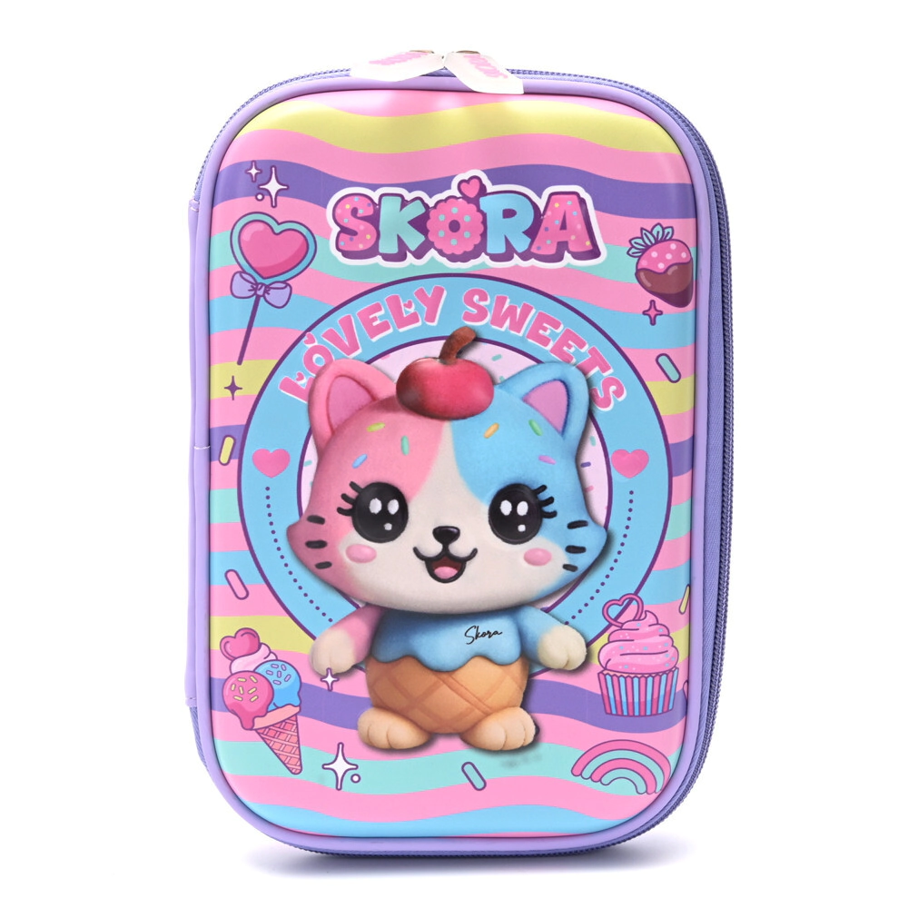 CARTUCHERA CANOPLA 1 PISO THINK HAPPY TEEN KAWAII 22x16x4 CM SKORA