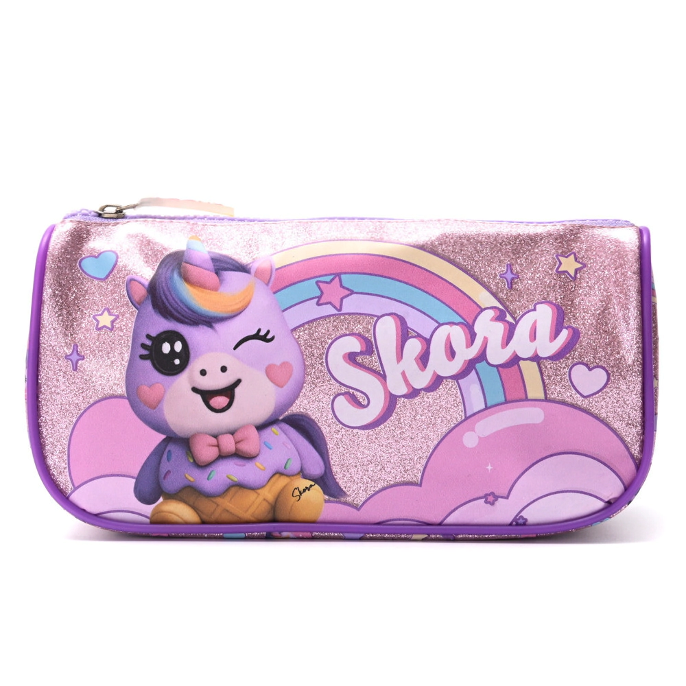 CARTUCHERA TRIANGULAR THINK HAPPY TEEN KAWAII 20x10x6,5 CM SKORA