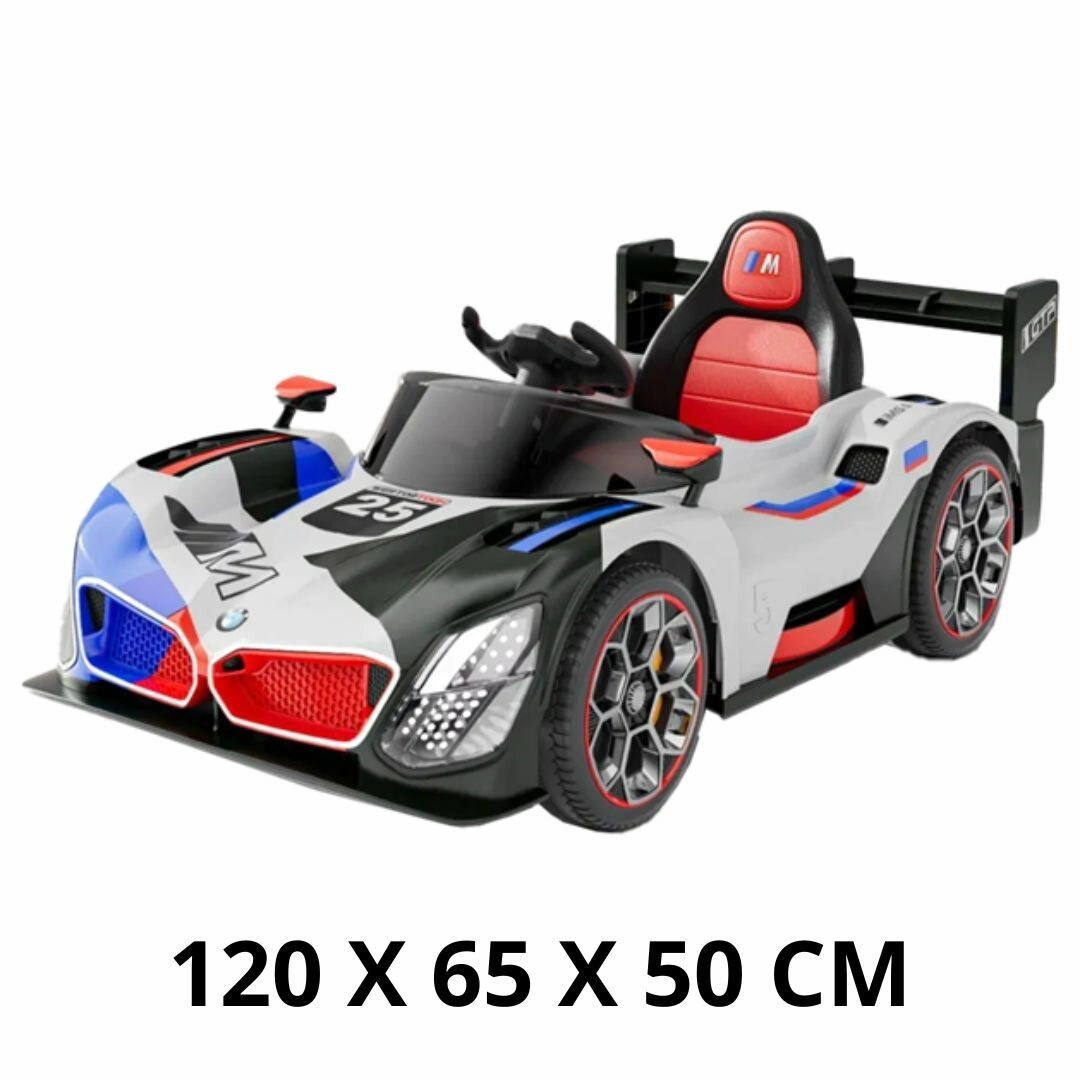 AUTO DEPORTIVO GT CARRERA A BATERIA CON LUZ, SONIDO Y CONTROL REMOTO 12V4,5A 120X65X50CM