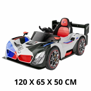 AUTO DEPORTIVO GT CARRERA A BATERIA CON LUZ, SONIDO Y CONTROL REMOTO 12V4,5A 120X65X50CM