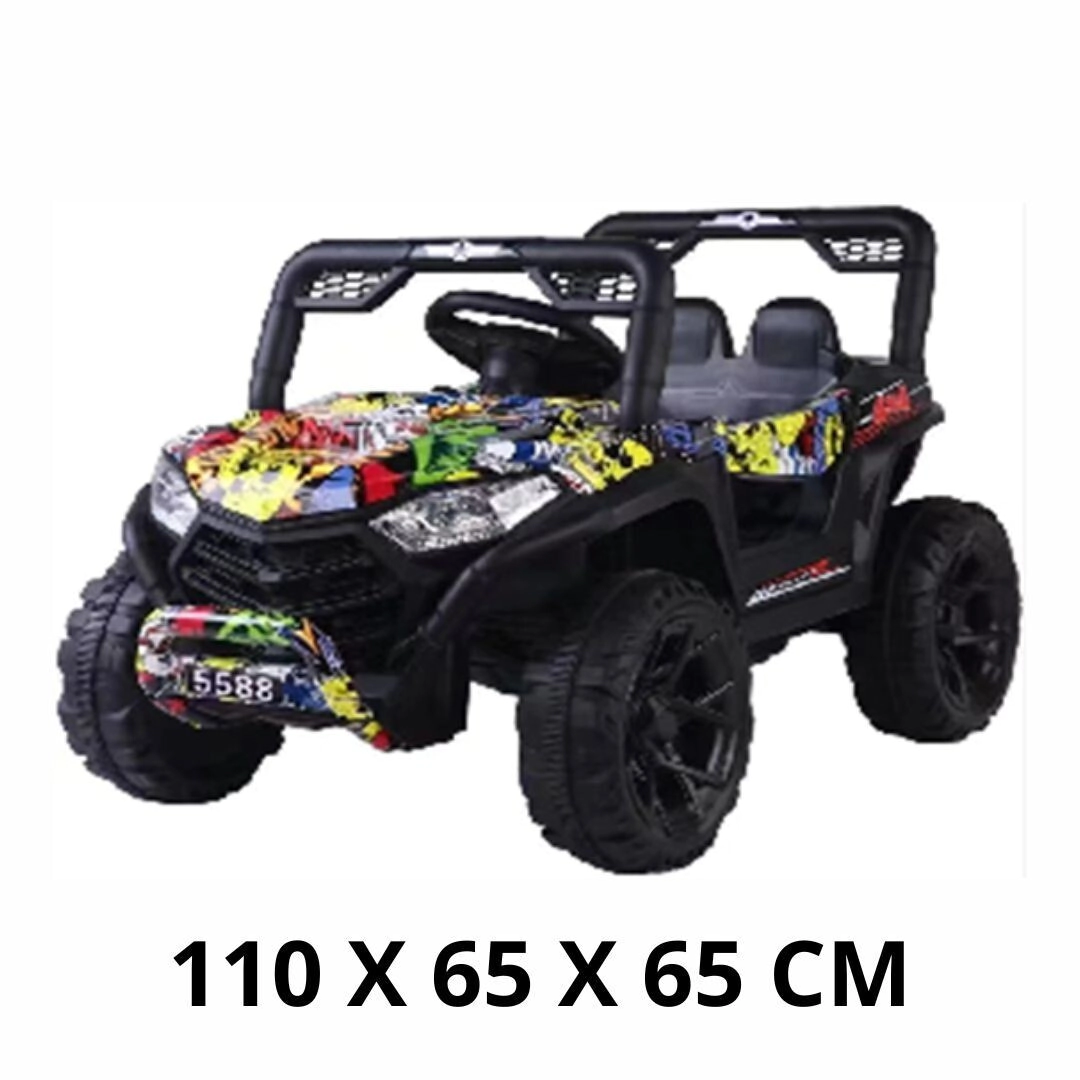AUTO UTV DEPORTIVO GRAFITTI A BATERIA CON LUZ, SONIDO Y CONTROL REMOTO 12V4,5A 110X65X65CM