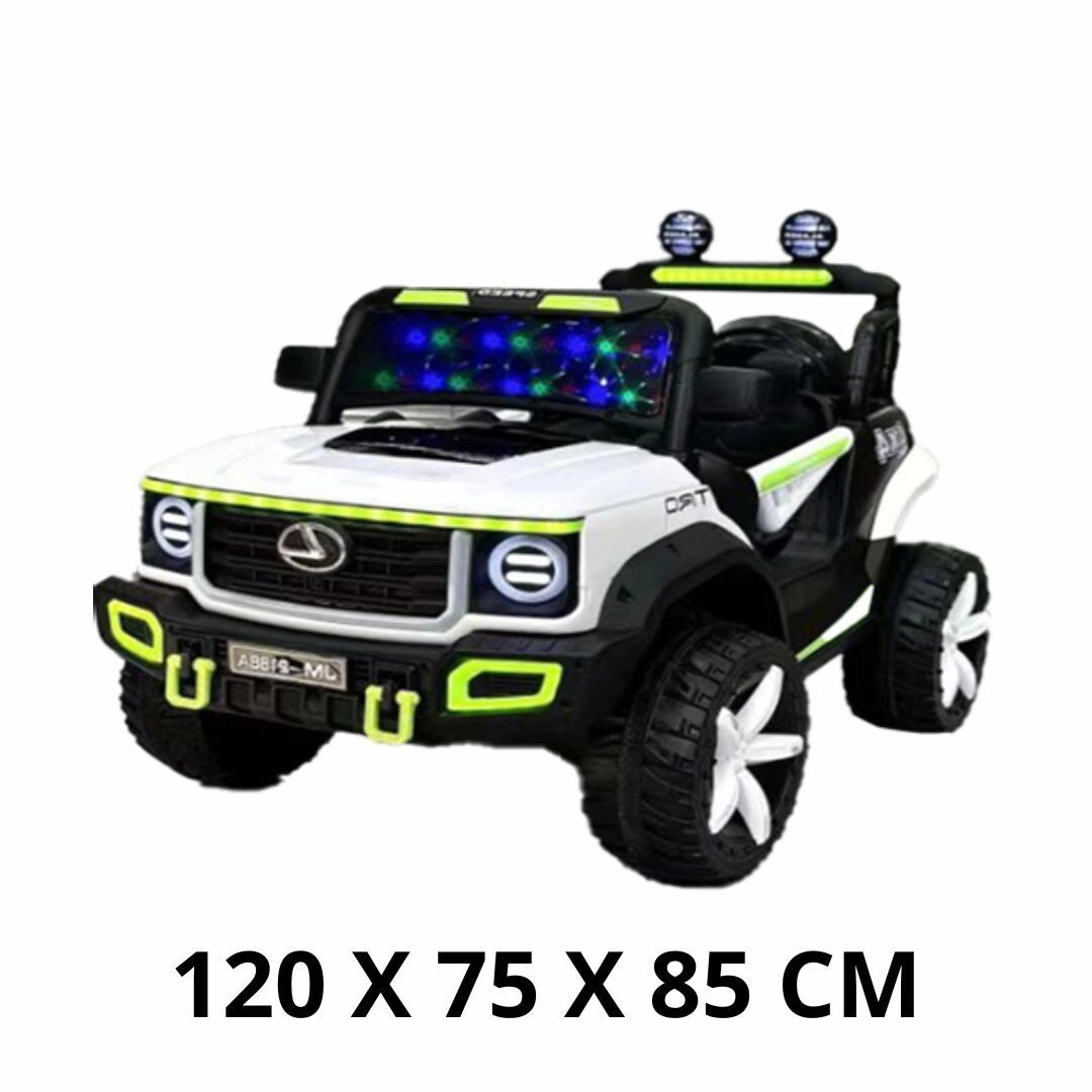 CAMIONETA X-TREME A BATERIA CON LUZ, SONIDO Y CONTROL REMOTO 12V7A 120X75X85CM