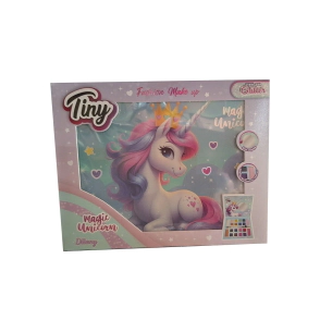 PALETA DE MAQUILLAJES UNICORNIO MULTICOLOR CON GLITTER 16X13X1CM