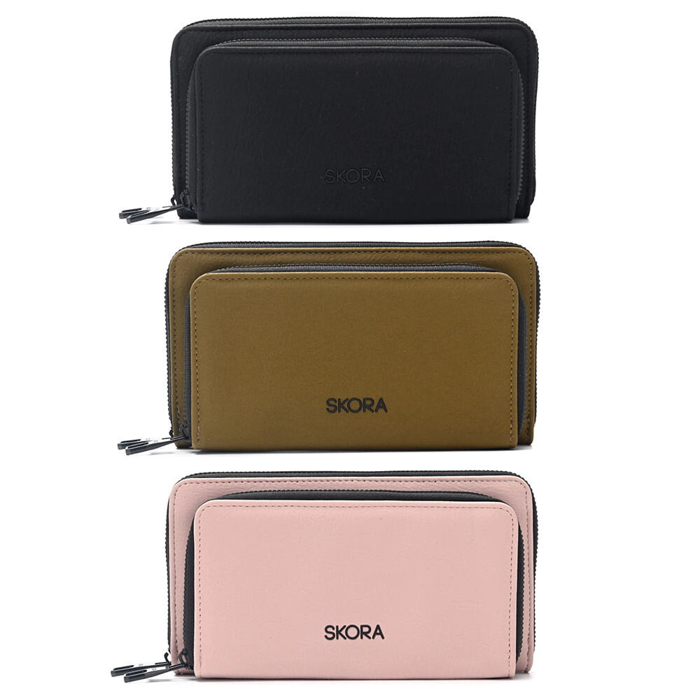 BILLETERA LURIL CON BOLSILLO FRONTAL Y LLAVERO SKORA VERDE